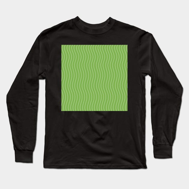 Green Apple Waves Long Sleeve T-Shirt by SarahsDigiArt